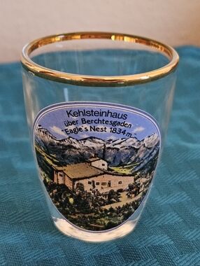 Kehlsteinhaus Uber Berchtesgaden Eagle's Nest Gold Rimmed Souvenir Shot Glass